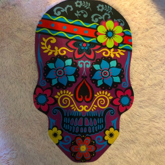 Set of 3 - sugar skull colorful car floor mats - Picture 1 of 3